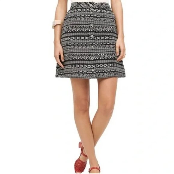 Anthropologie-Maeve Fieldnotes Button  Front Mini Skirt Size 12 - Picture 1 of 16
